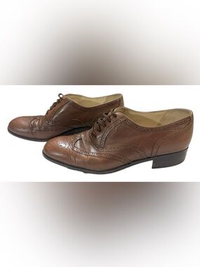 Dior Monsieur Wingtip Oxford Brown Leather Dress Shoes Mens 8.5 9 EU42